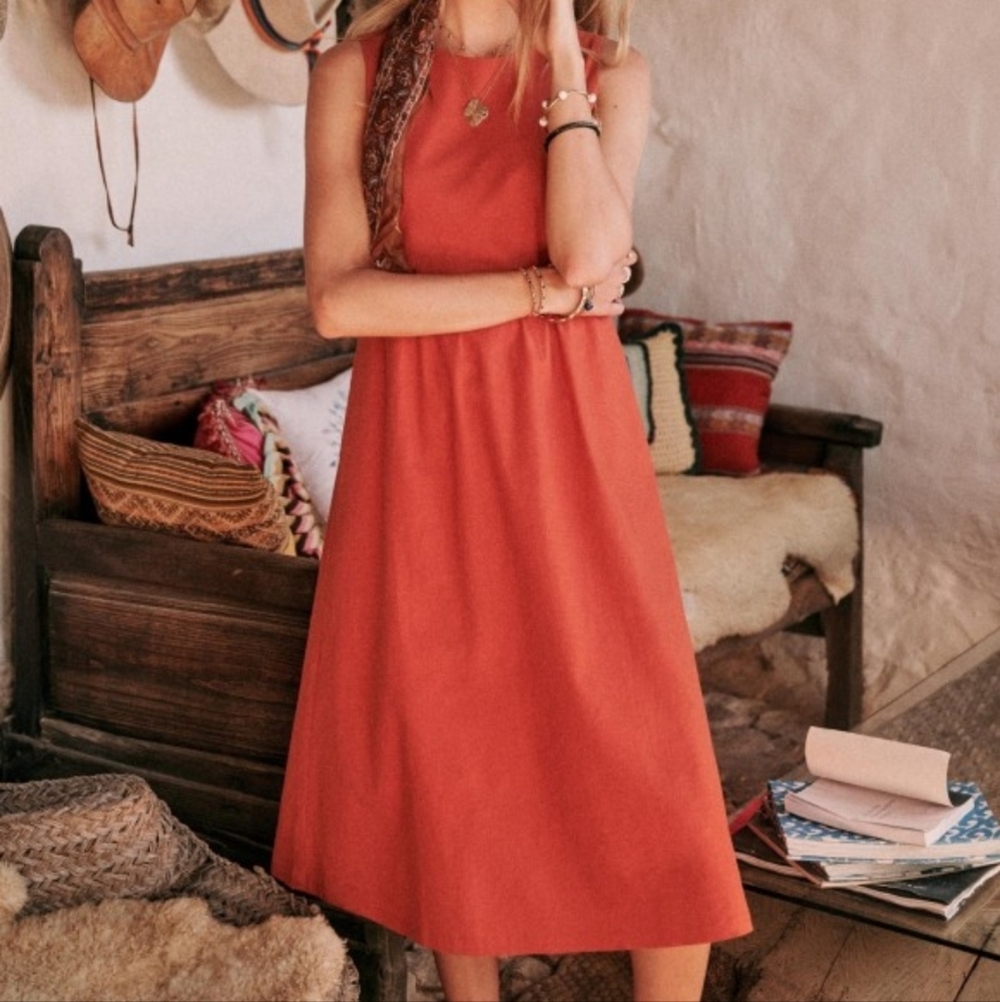 Sezane Celeste Dress in Rust size 40 NWT - Picture 2 of 11